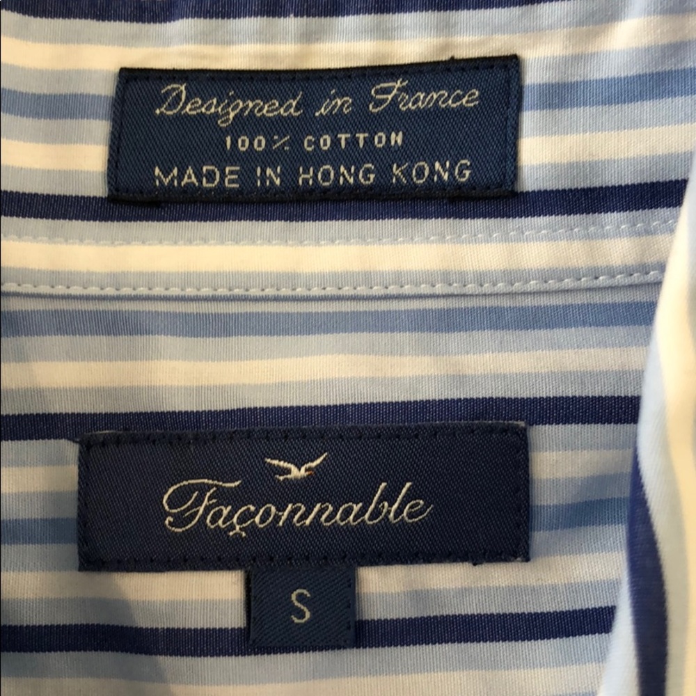 Faconnable Blue Striped Button Down - Picture 5 of 8